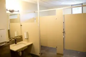 photo of an office bathroom