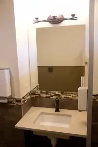 photo of an office bathroom