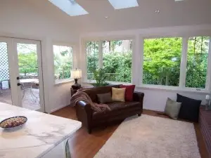 before/after of a sunroom