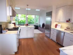 photo of a kitchen remodel with new counters and floors