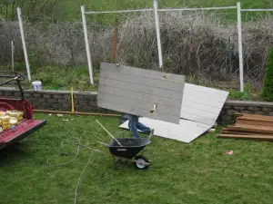 photo of a fence being worked on