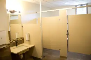 photo of an office bathroom
